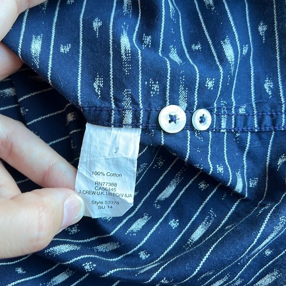 Tailored by J.Crew, navy shirt with print, size S - Picture 4 of 6